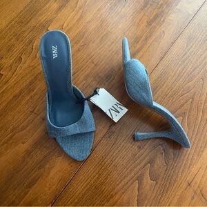 NWT Zara denim heels